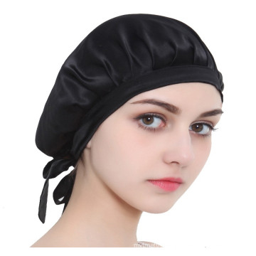 Wholesale High Quality Customized Silk Sleep Hair Bonnet with bondage